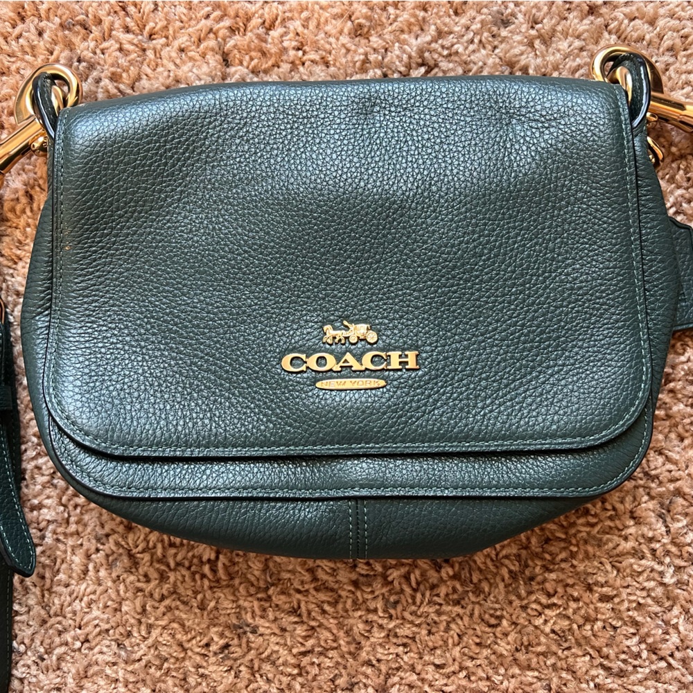 Emerald coach over the shoulder bag